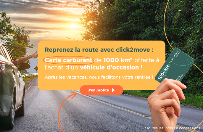 Profitez d'une carte carburant de 1000Km à l'achat d'un véhicule d'occasion