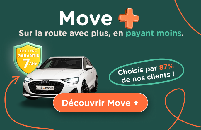 Move+, sur la route avec plus, en payant moins. Profitez de notre garantie 7 ans et d'avantages exclusifs. Cliquez ici pour en savoir plus.